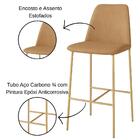 Banqueta Turquia Couro Bege Em Metal Dourado