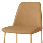 Banqueta Turquia Couro Bege Em Metal Dourado