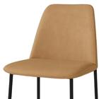 Banqueta Turquia Couro Bege Em Metal Preto