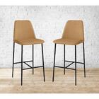 Banqueta Turquia Couro Bege Em Metal Preto