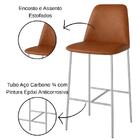 Banqueta Turquia Couro Caramelo Em Metal Champanhe