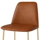 Banqueta Turquia Couro Caramelo Em Metal Dourado