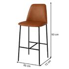 Banqueta Turquia Couro Caramelo Em Metal Preto