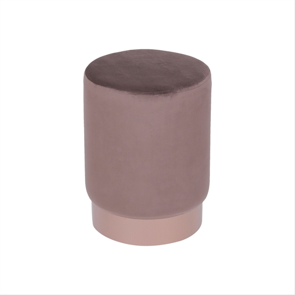 Banqueta Velvet Marrom Base Bronze - Or Design