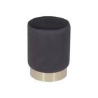 Banqueta Velvet Preta Base Dourada