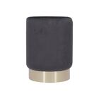 Banqueta Velvet Preta Base Dourada