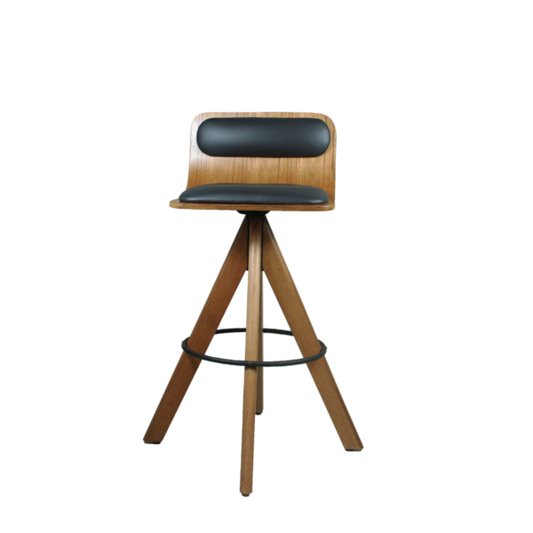 Banqueta Veneza Giratória Em Courino Base Madeira Maciça Agar