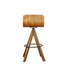 Banqueta Veneza Giratória Em Courino Base Madeira Maciça Agar