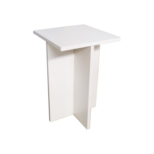 Banqueta Versátil Quadrada Com 55cm Em Mdf - Branco