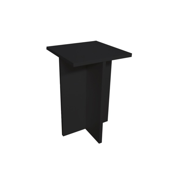Banqueta Versátil Quadrada Com 55cm Em Mdf - Preto