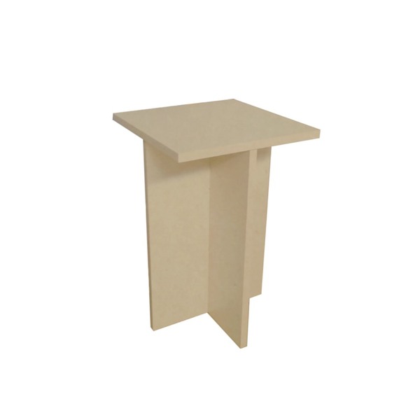 Banqueta Versátil Quadrada Com 65cm Em Mdf - Natural