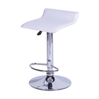 Banqueta Wave Estofada Pu Branca Base Cromada - Or Design