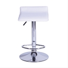 Banqueta Wave Estofada Pu Branca Base Cromada - Or Design