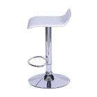 Banqueta Wave Estofada Pu Branca Base Cromada - Or Design