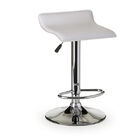 Banqueta Wave Estofada Pu Branca Base Cromada - Or Design