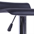 Banqueta Wave Estofada Pu Preta Base Cromada - Or Design