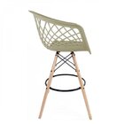 Banqueta Web Empório  Fendi/madeirado