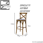 Banqueta X Alta Estofada Em Tecido Suede Katrina Espanha Bar