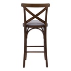 Banqueta X Alta Estofada Em Tecido Suede Katrina Espanha Bar