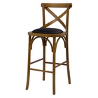 Banqueta X De Madeira Alta Estofada Em Couríssimo Katrina Esp