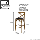 Banqueta X De Madeira Alta Estofada Em Couríssimo Katrina Esp