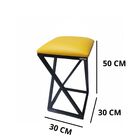 Banqueta Z Baixa 50 Cm Com Armação De Metal Amarelo