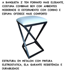 Banqueta Z Baixa 50 Cm Com Armação De Metal Branco