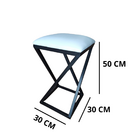 Banqueta Z Baixa 50 Cm Com Armação De Metal Branco