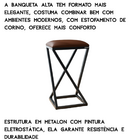 Banqueta Z Baixa 50 Cm Com Armação De Metal Marrom