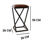 Banqueta Z Baixa 50 Cm Com Armação De Metal Marrom