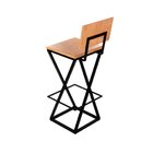 Banqueta Z Industrial Com Encosto Preto Assento Compensado 62