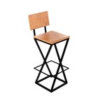 Banqueta Z Industrial Com Encosto Preto Assento Compensado 62