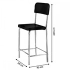 Banquetas Kit 2 Banquetas Vintage Cromado/preto - Art Panta