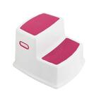 Banquinho 2 Degraus Rosa Pé Antiderrapante Kababy