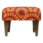 Banquinho Acolchoado Em Suede Círculos Laranja E Vermelho