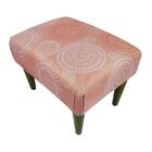 Banquinho Acolchoado Em Suede Estampado Glitter Rosa