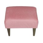 Banquinho Acolchoado Em Suede Liso Rosa