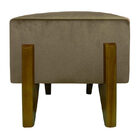 Banquinho Acolchoado Evo Retangular Peach Veludo Caqui