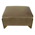 Banquinho Acolchoado Evo Retangular Peach Veludo Caqui