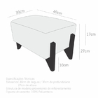 Banquinho Acolchoado Evo Retangular Peach Veludo Rosa