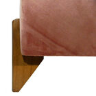 Banquinho Acolchoado Evo Retangular Peach Veludo Rosa