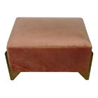 Banquinho Acolchoado Evo Retangular Peach Veludo Rosa