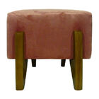 Banquinho Acolchoado Evo Retangular Peach Veludo Rosa