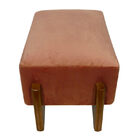 Banquinho Acolchoado Evo Retangular Peach Veludo Rosa