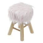 Banquinho Base Em Madeira Petit  Rosa