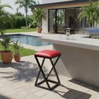 Banquinho Compacto Metalon – Elegância E Versatilidade Vermel