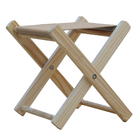 Banquinho De Madeira Banqueta Dobrável Pescador-bege