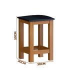 Banquinho De Madeira Maciça Baixo Mel Assento Estofado Corano