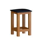 Banquinho De Madeira Maciça Baixo Mel Assento Estofado Corano