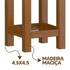 Banquinho De Madeira Maciça Baixo Mel Assento Estofado Corano